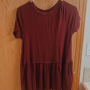 Zenana Outfitters Maroon Short Sleeve Top
